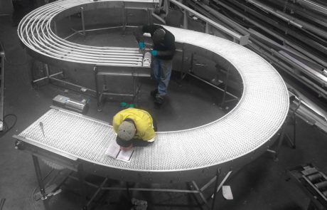 01 - 180 Deg Conveyors | 24in wide radius modular belting.