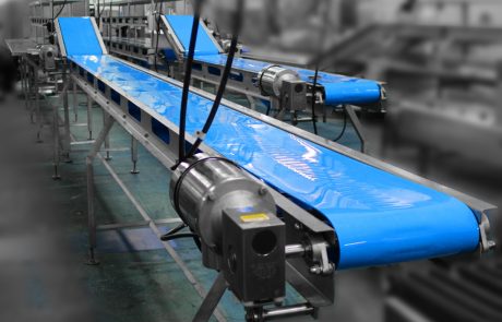 Incline Conveyor | Blue Thermoplastic Belting